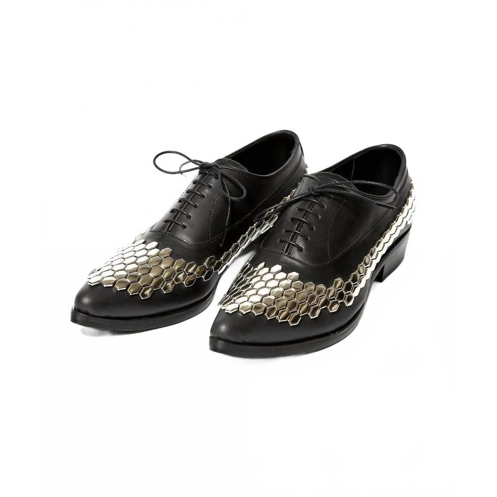 NEW KIDS LOVE GAITE men's lace up studded shoe in black